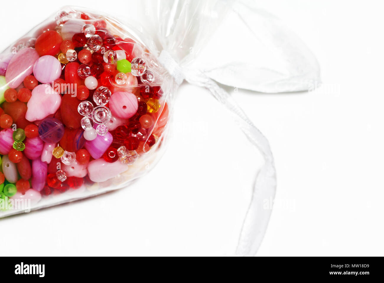 Perlen verschiedener Arten gemischt schließen Foto Stockfoto