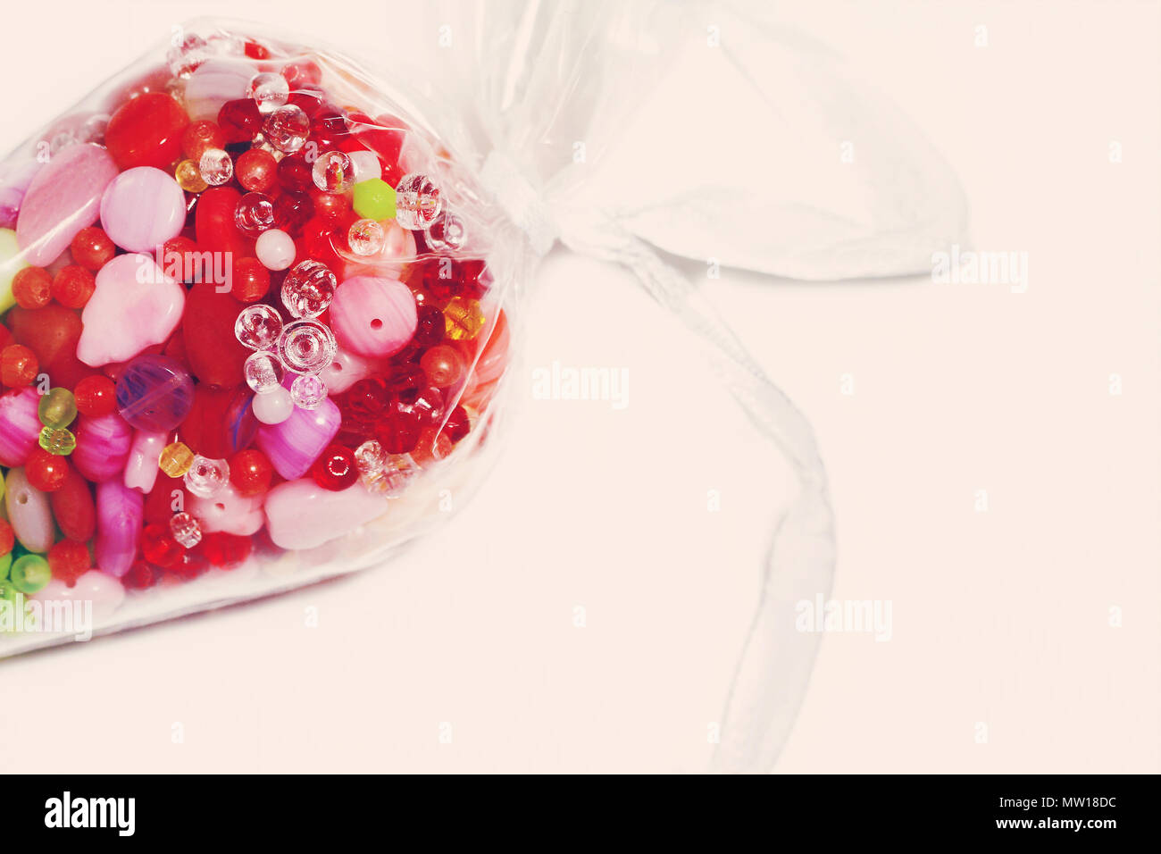 Perlen verschiedener Arten gemischt schließen Foto Stockfoto