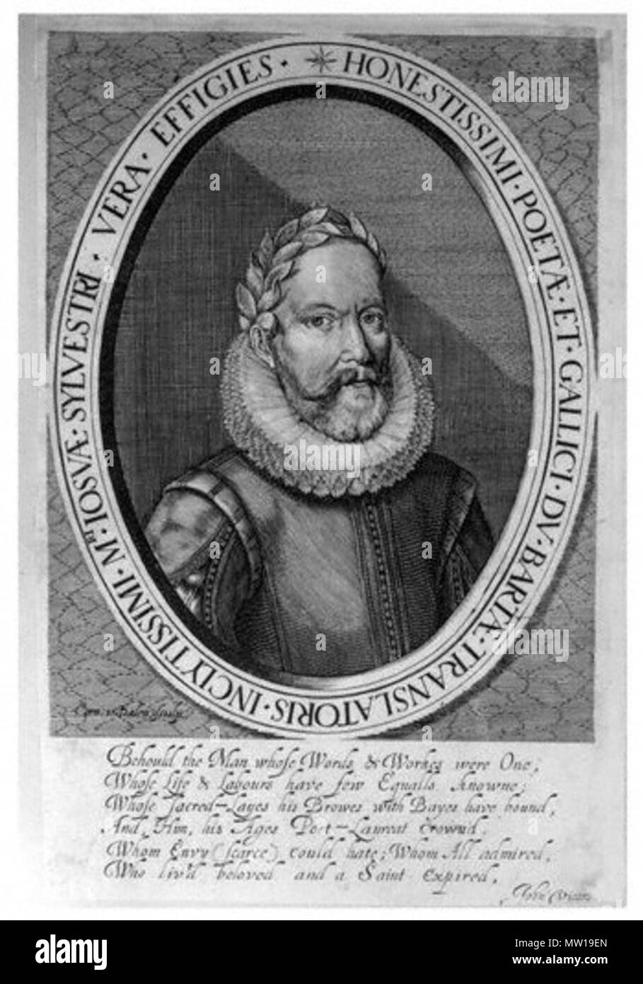 . Englisch: Joshua Sylvester (1563-1618) 1614-1615 veröffentlicht. Cornelis Van Dalen, nach unbekannten Künstlers 325 Joshua Sylvester Stockfoto