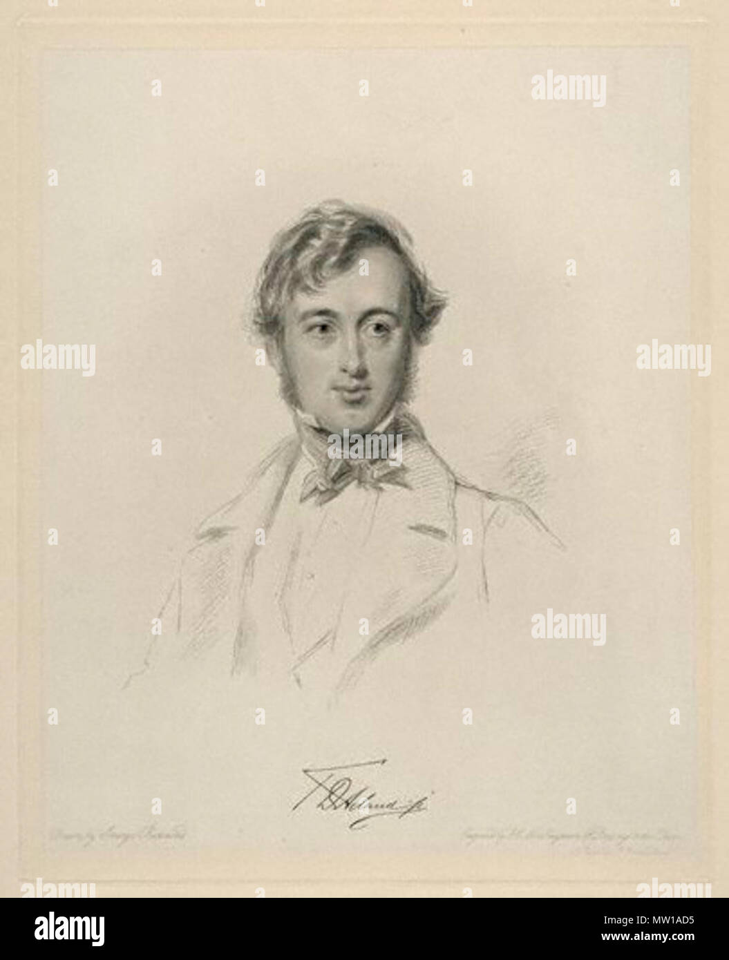 . Englisch: Sir Thomas Dyke Acland, 11 Baronet (1809-1898). 1845. Friedrich Christian Lewis Sr, nach George Richmond 562 Sir Thomas Dyke Acland 11 Baronet Stockfoto