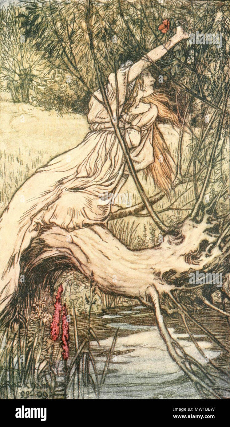 . Englisch: Ophelia von Arthur Rackham. Vor 1939. Arthur Rackham (1867 - 1939) Beschreibung englischer Maler und Illustrator Datum der Geburt / Tod 19. September 1867, 6. September 1939 Ort der Geburt / Todes Lewisham Limpsfield Standort London Authority control: Q 314938 VIAF: 59098690 ISNI: 0000 0001 2134 8434 ULAN: 500004195 79041840 LCCN: n NLA: 35438826 WorldCat 509 Rackham Ophelia Stockfoto