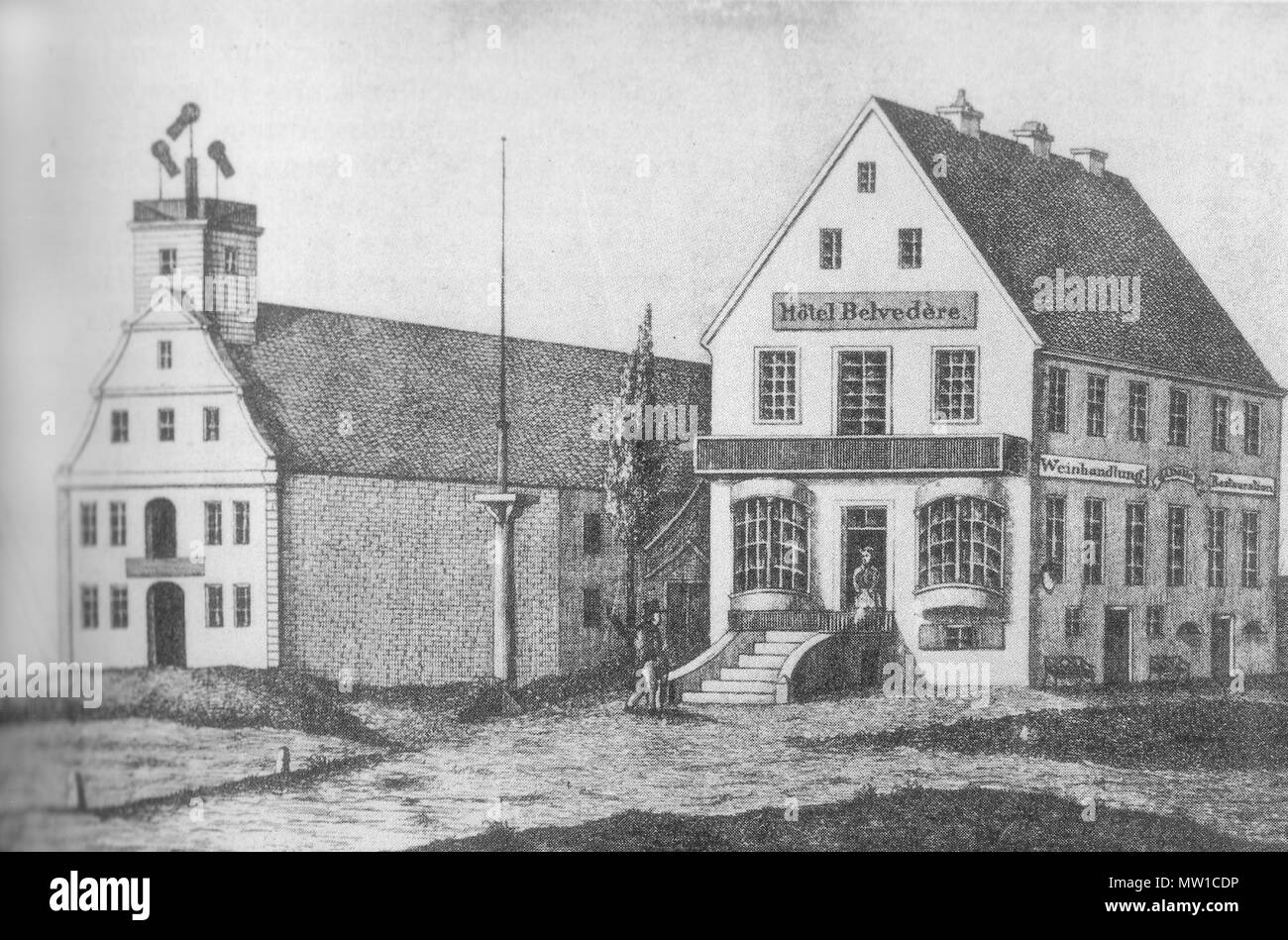 . Englisch: optische Telegraphen zwischen Cuxhaven und Hamburg: Cuxhaven Station English: Abschlussstation des Hamburger optischen Telegraphen in Cuxhaven. Vor 1849. Unbekannt 589 Telegraf-Hamburg - Cuxhaven-Station Cuxhaven Stockfoto