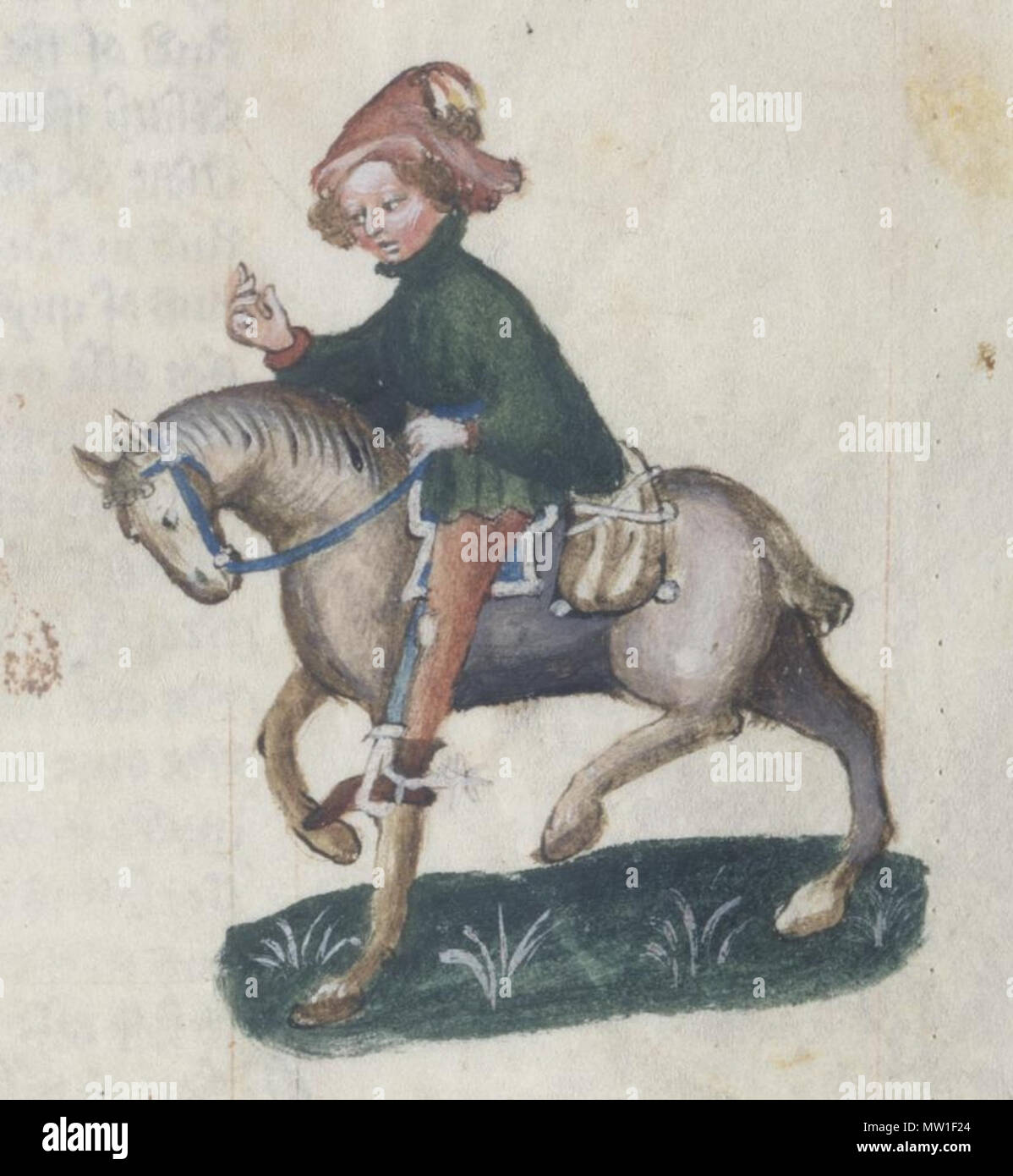 . Englisch: Der Canon Yeoman in der ellesmere Manuskript von Geoffrey Chaucer's Canterbury Tales. 12 Oktober 2013, 17:58:44. Anonym 593 Der Canon Yeoman - Ellesmere Chaucer Stockfoto