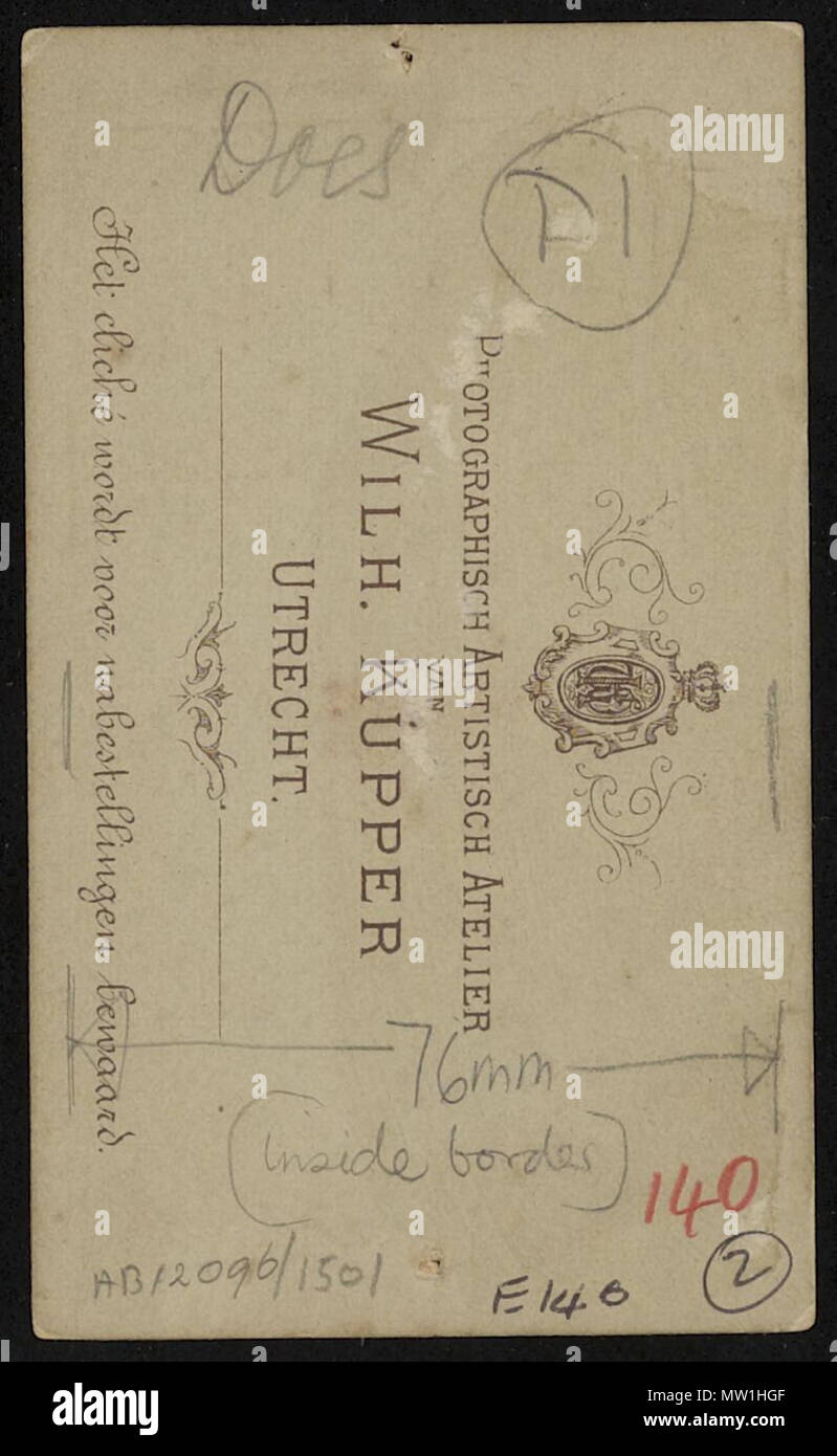 601 Die van Doesburg als Baby von Wilhelm Küpper Niederländischen Institut für Kunstgeschichte 1501 AB 12096 (verso) Stockfoto