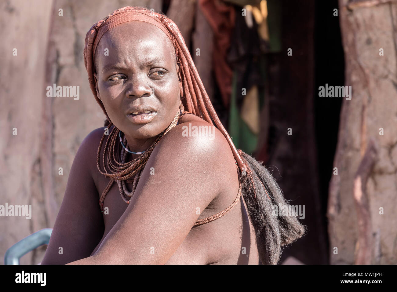 Himba, tribal Village, Namibia, Afrika Stockfoto