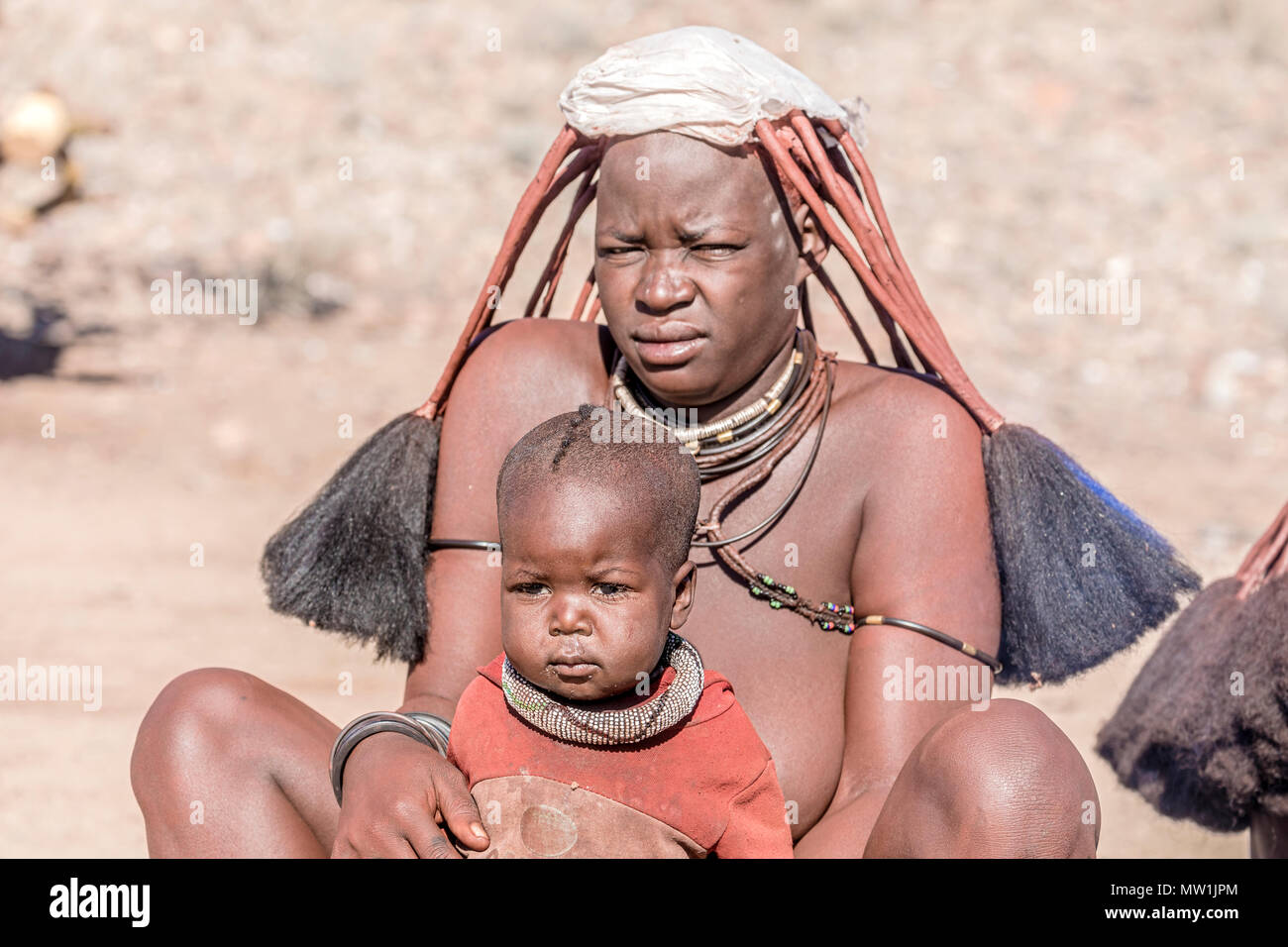 Himba, tribal Village, Namibia, Afrika Stockfoto