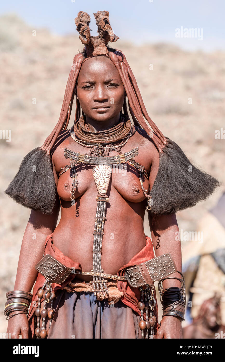 Himba, tribal Village, Namibia, Afrika Stockfoto