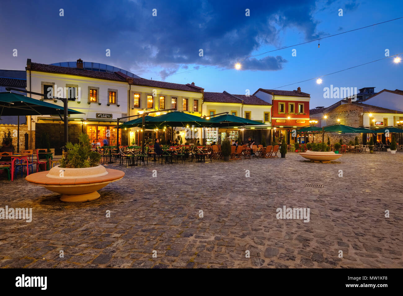Alte Basar, pazari ich Vjetër, historischen Basar Bezirk, Korca, Korça, Albanien Stockfoto