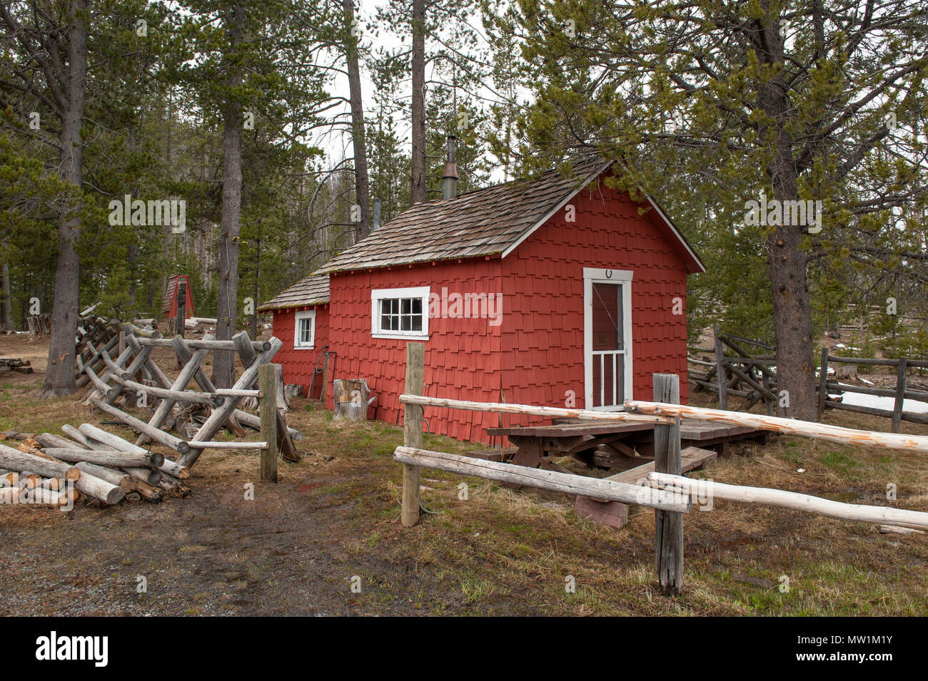 Die Ingram Hütte im Fremont National Forest, in der Nähe von Paisley, Oregon. Stockfoto