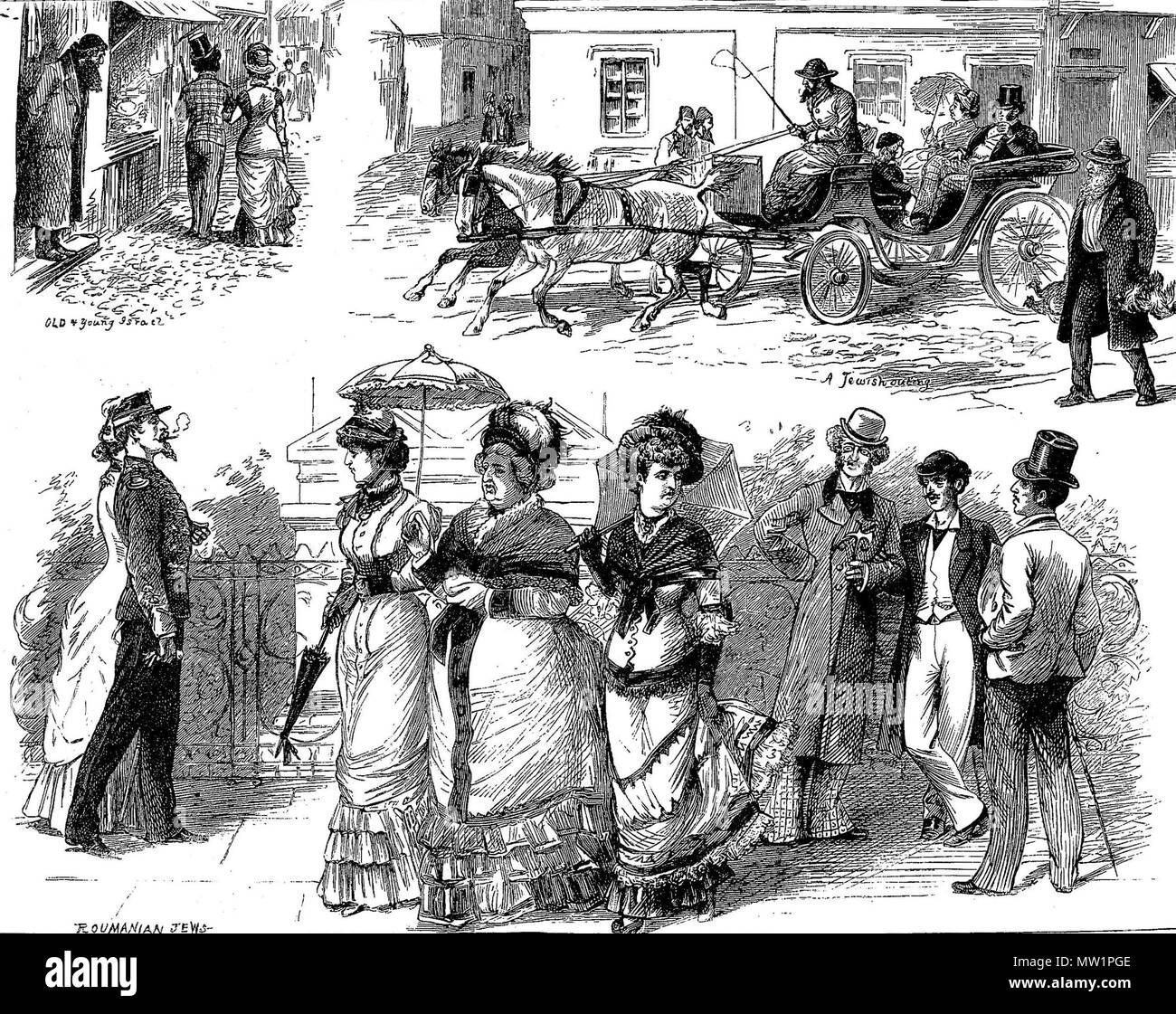 . Die jüdische Frage in Rumänien - Charakter Skizzen in Galatz. 1. November 1879. Die Grafik Mitarbeiter 596 Die jüdische Frage in Rumänien - Charakter Skizzen in Galatz Stockfoto