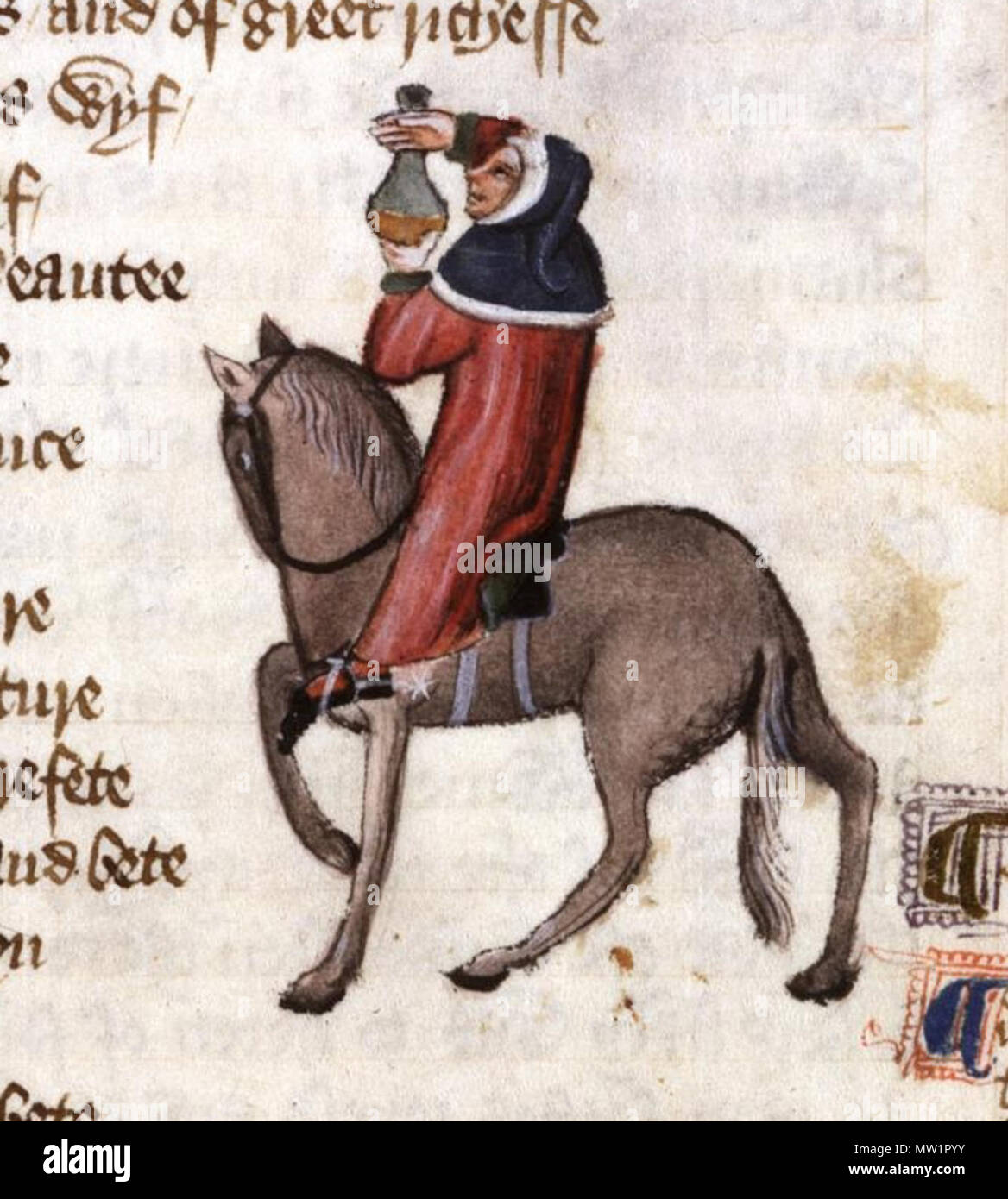 . Englisch: Der Arzt in der ellesmere Manuskript von Geoffrey Chaucer's Canterbury Tales. 12 Oktober 2013, 17:58:51. Anonym 598 den Arzt - Ellesmere Chaucer Stockfoto