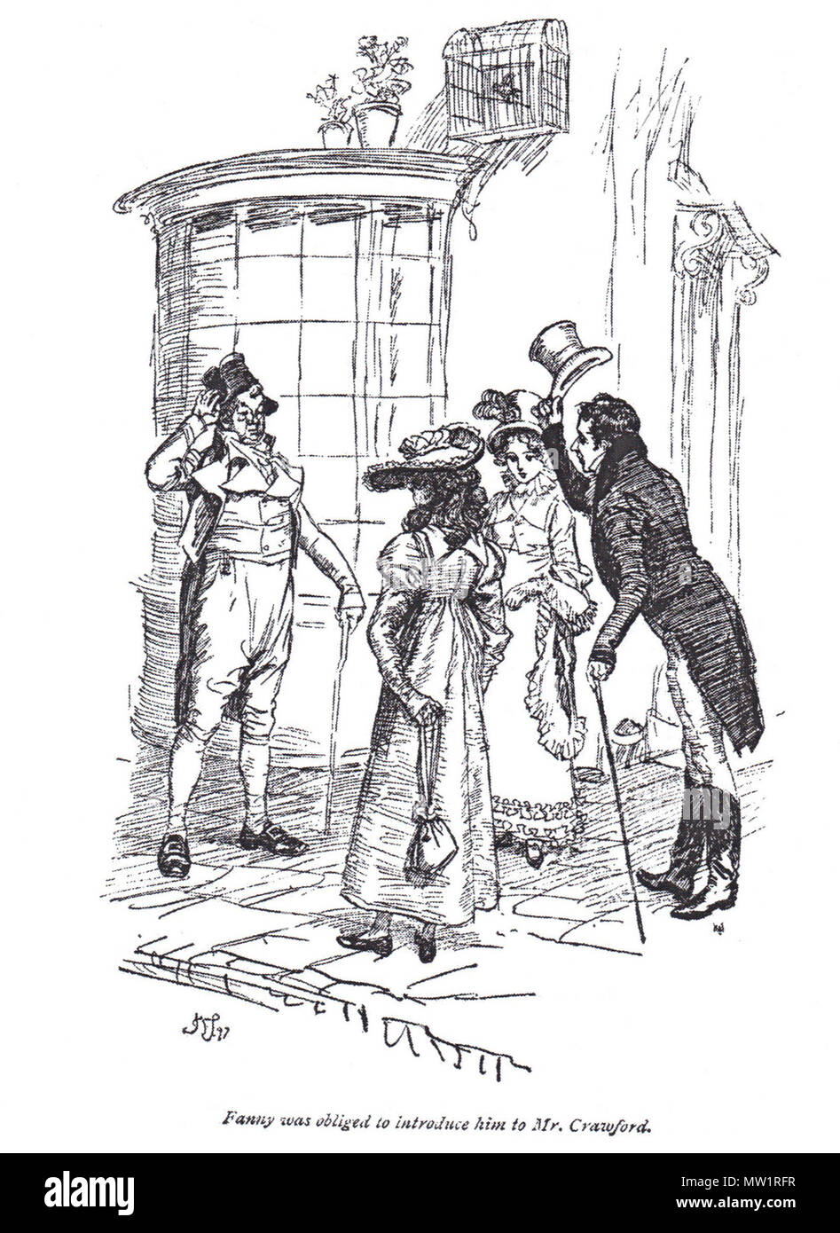 . Français: Mansfield Park (Jane Austen), ch 41: Portsmouth, Fanny est obligée de présenter Herr Crawford à son Père. 1896. Hugh Thomson (1860-1920) 605 Thomson-MP-Ch-41 Stockfoto