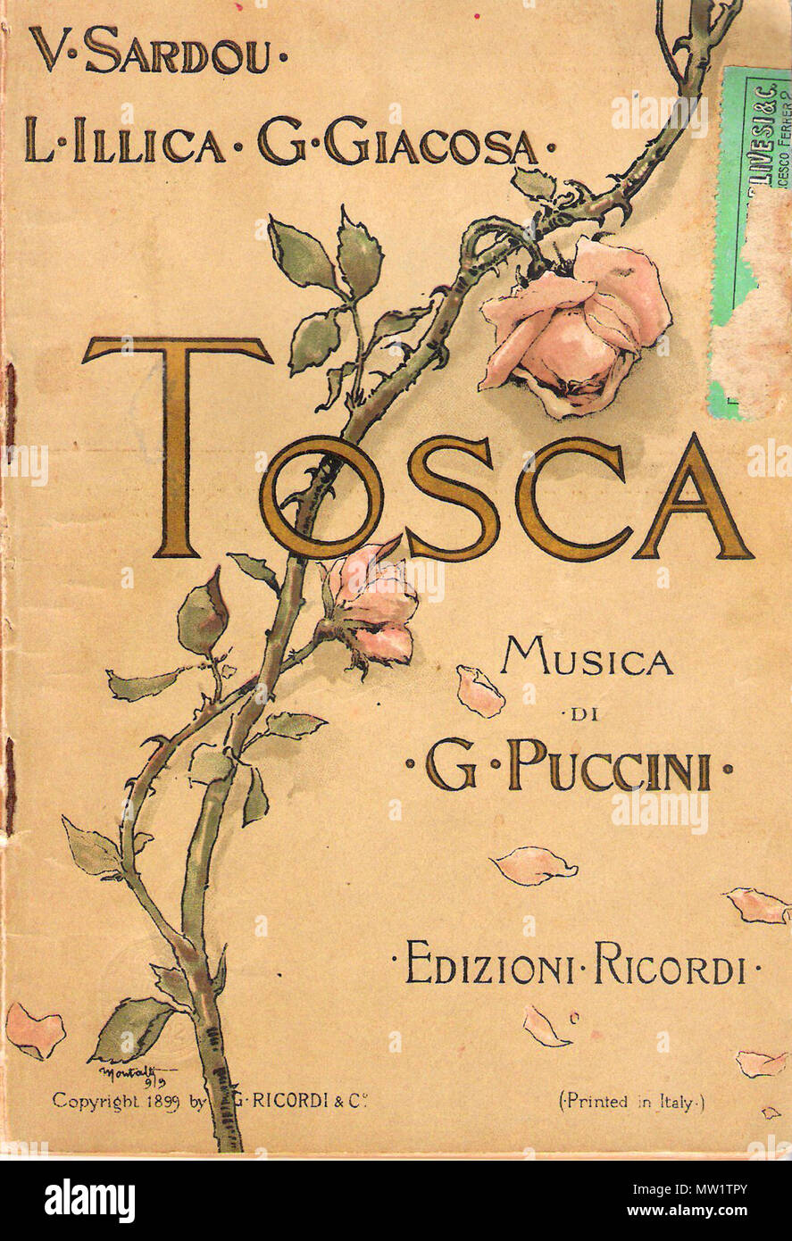 . Foto di vecchio Libretto. 1899. Alfredo Montalti (1858-1928) 611 Toscaricordi Stockfoto