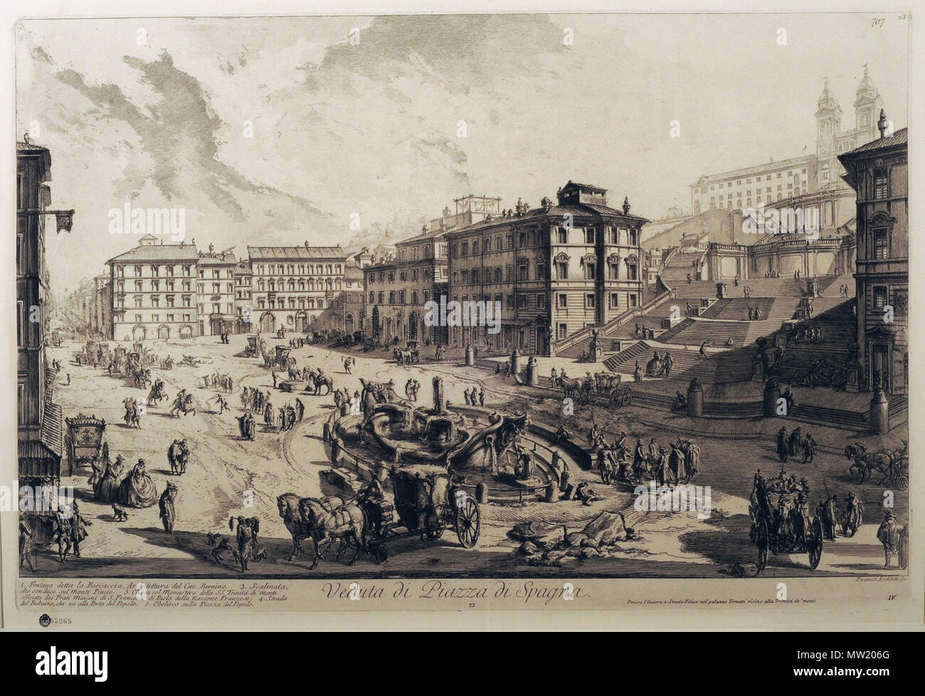 . Español: "Veduta di Piazza Spagna. 1745-1778; 2015-7-28. 627 MNBAArgentina Veduta di Piazza Spagna Stockfoto