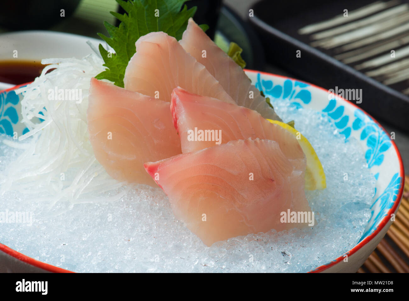 Hon maguro ohtoro, frischen Thunfisch Fettsäuren Bauch sashimi Sushi Stockfoto