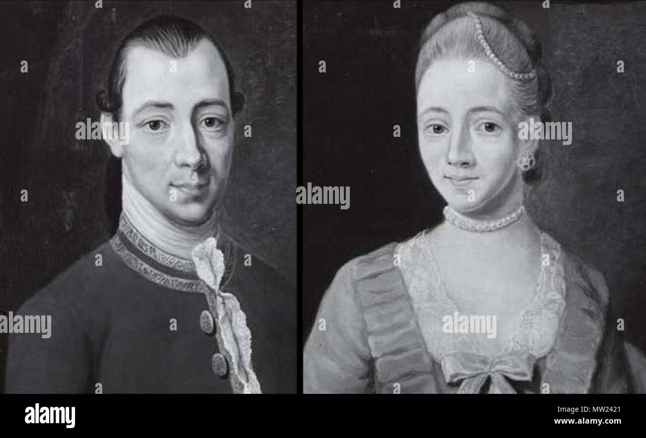 . Nederlands: Wolter Kymmell (1752-1830) en Henrica Johanna Sijlman (1754-1798). 1926. Louis Marve Krans (1875-1932) 652 Wolter Kymmel Henrica Johanna Sijlman Stockfoto