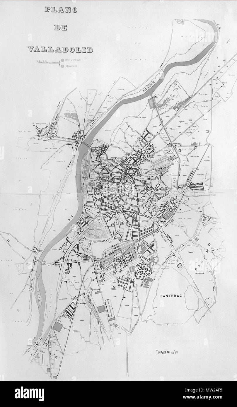 . Español: Plano de Valladolid 1931. 1931. Unbekannt 625 Valladolid 1931 Stockfoto