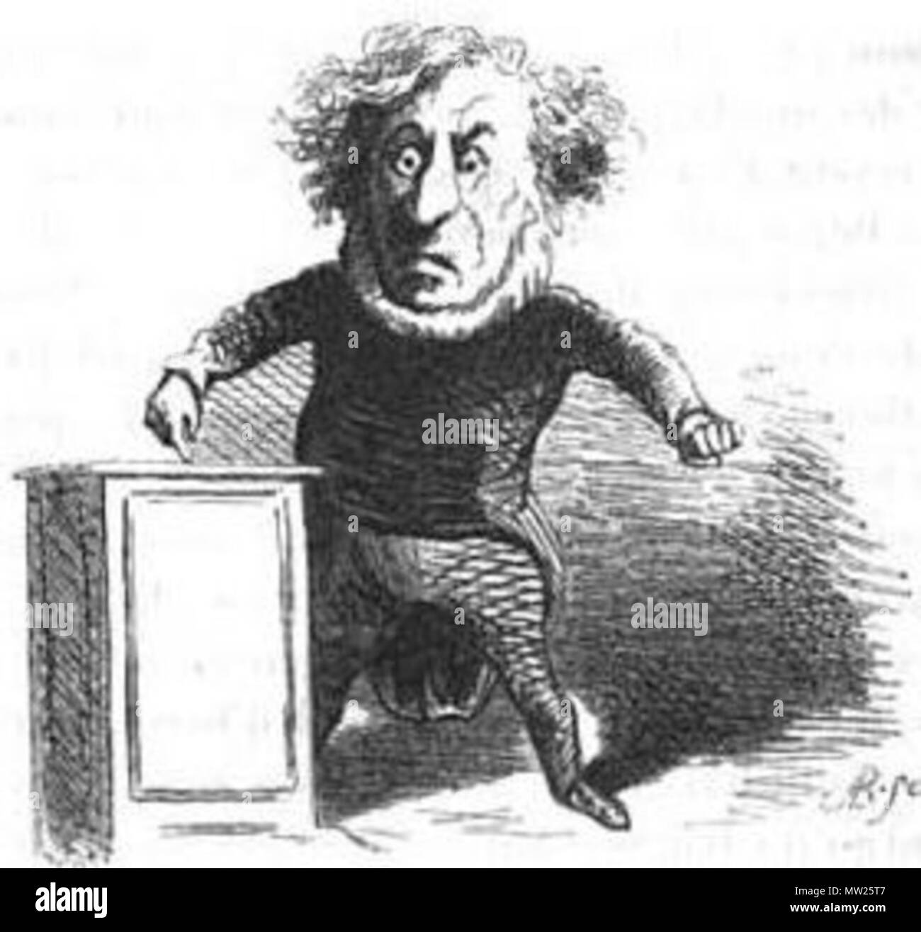 . Français: Karikatur de Victor Grandin en 1848/49, par Cham. 1850. Cham (Amédée de Noé) 630 Victor Grandin par Cham Stockfoto