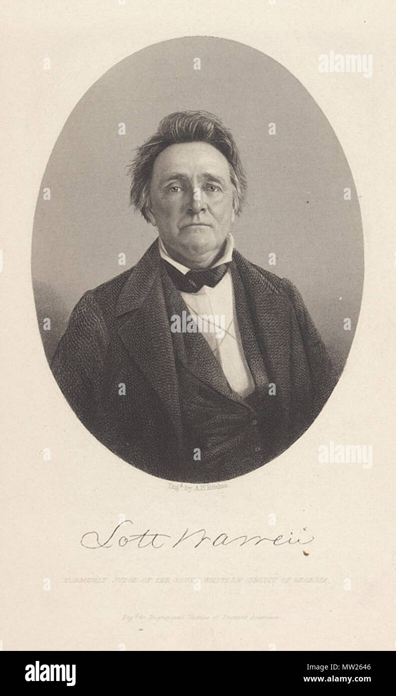. Lott Warren (1797-1861). Zeitgenössisches Porträt. Kupferstich von Alexander Heu Ritchie (1822-1895) 642 LottWarren Stockfoto