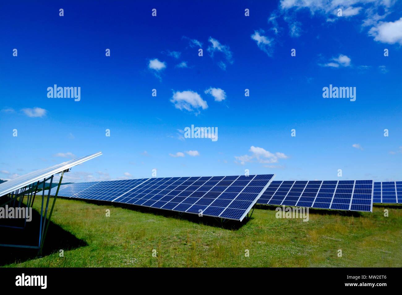 Solar Panels. Haute Loire. Der Auvergne. Frankreich Stockfoto