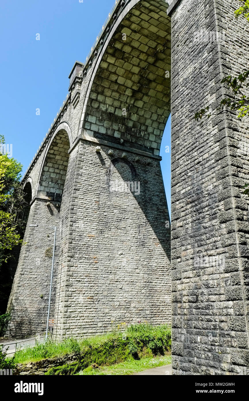 Trenance Viadukt in einem denkmalgeschützten Struktur in Newquay Cornwall. Stockfoto