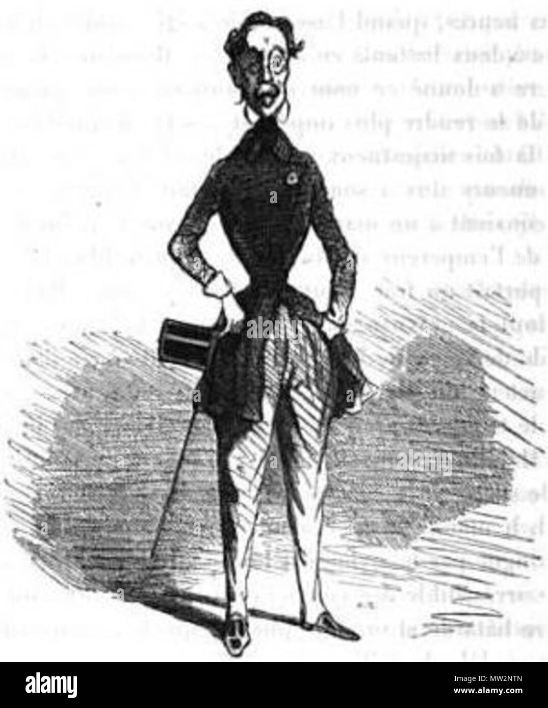 . Français: Karikatur de Changarnier par Cham. 1850. Cham (Amédée de Noé) 122 Changarnier par Cham Stockfoto