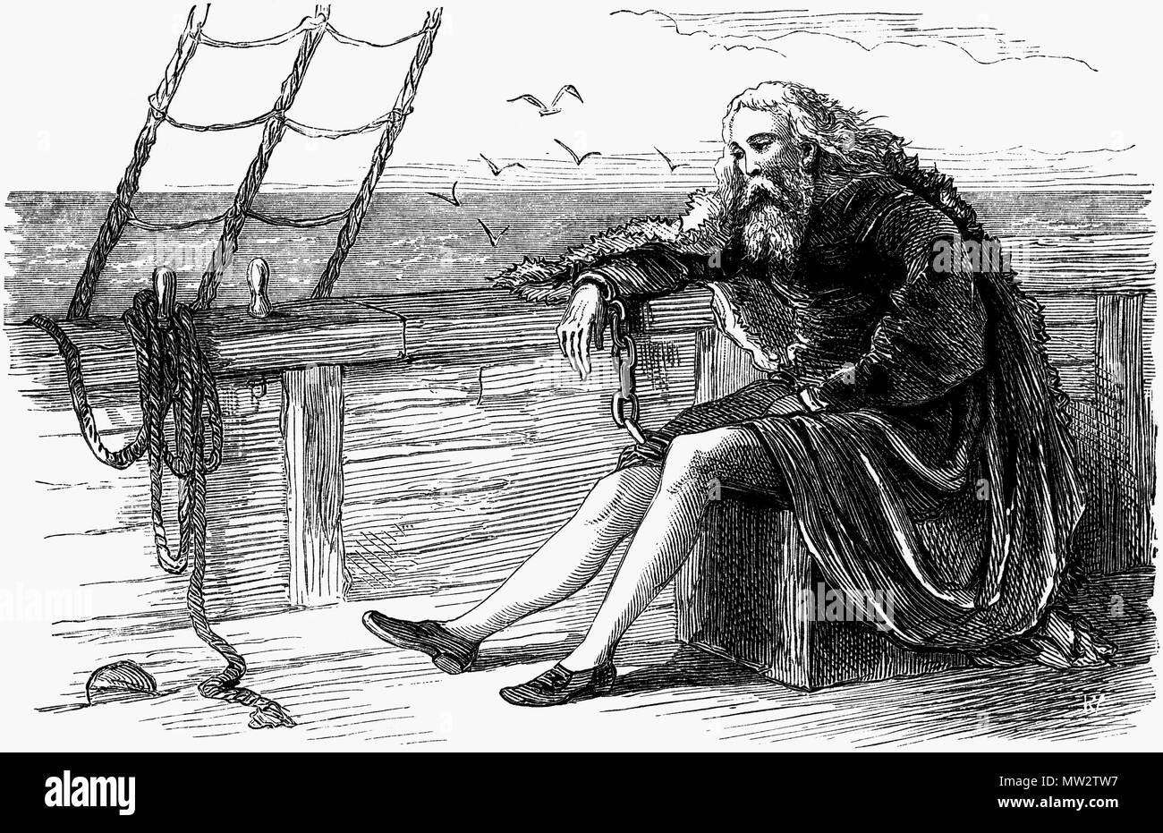 Christoph Kolumbus kehrt in Ketten nach Spanien Stockfoto