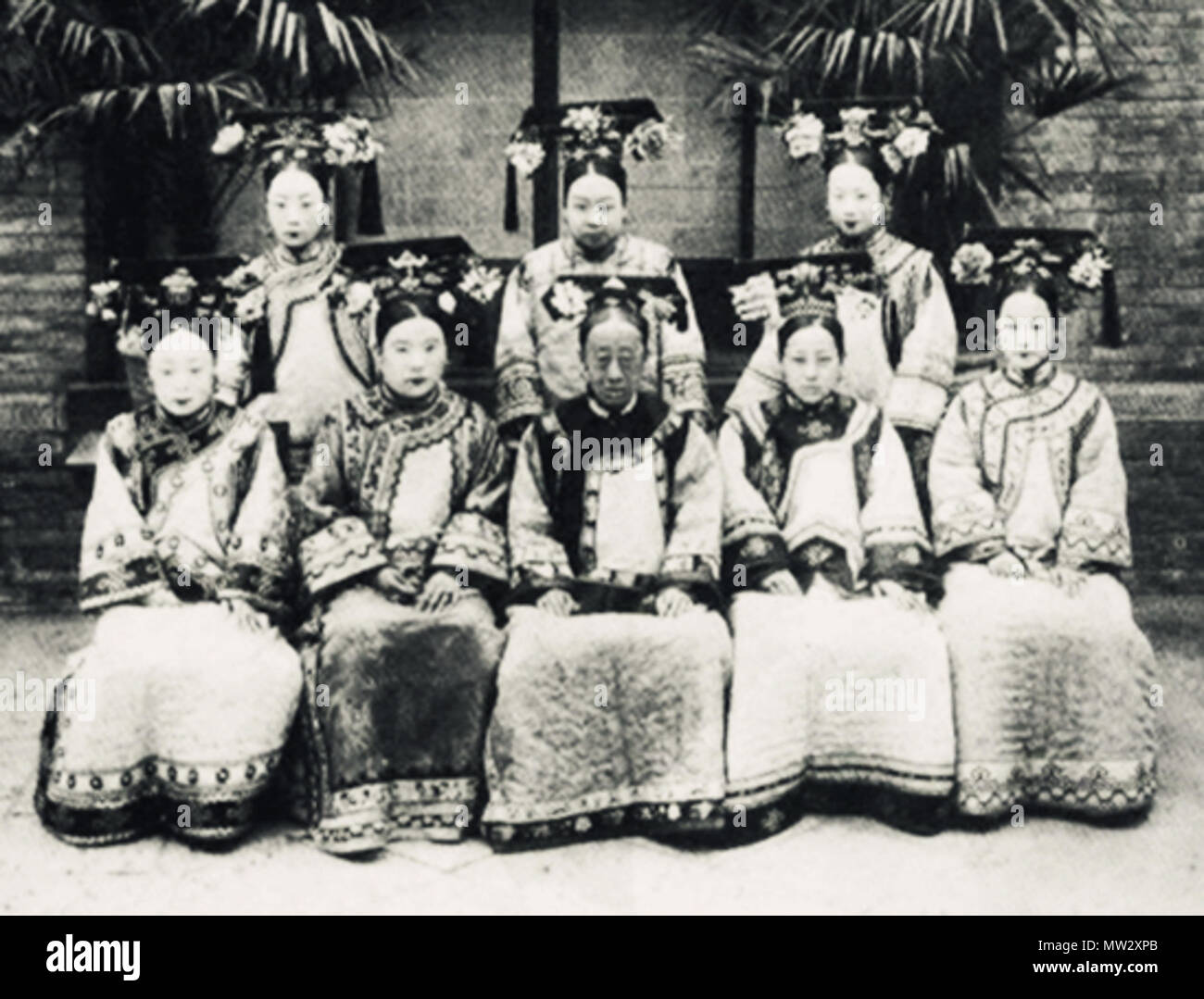 701 荣寿固伦公主与宫内女眷合影 Stockfoto