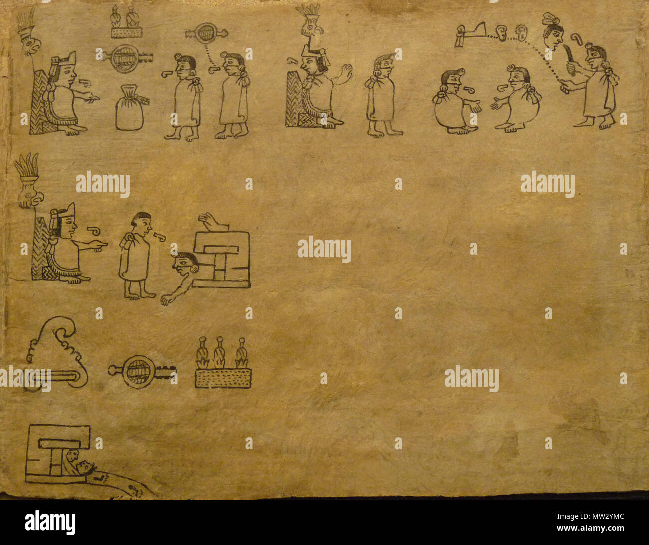 . Boturini Codex (auch bekannt als Tira de la peregrinación), Folio 21. Erste Hälfte des 16. Jahrhunderts. Unbekannt (Codex) - El Comandante (Fotograf) 94 Boturini Codex (Folio 21) Stockfoto