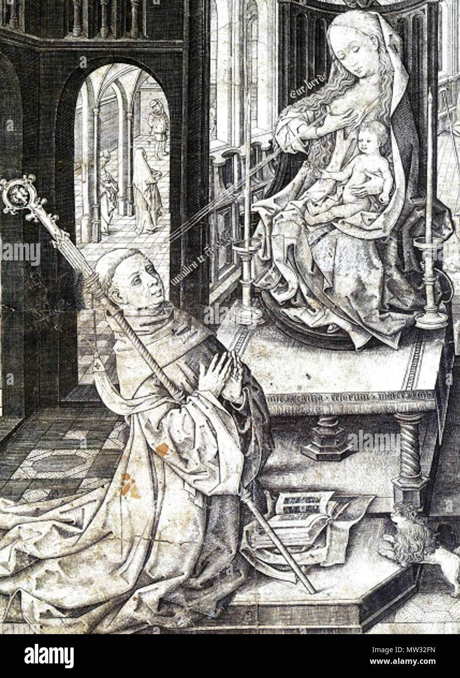 . Englisch: 7/8, angepasste Version von PD-Bild Aus Wikimedia Commons. 17 Februar 2010, 09:09:53. Anonym 15. Jahrhundert 536 Saint Bernard Stillzeit Wunder Stockfoto