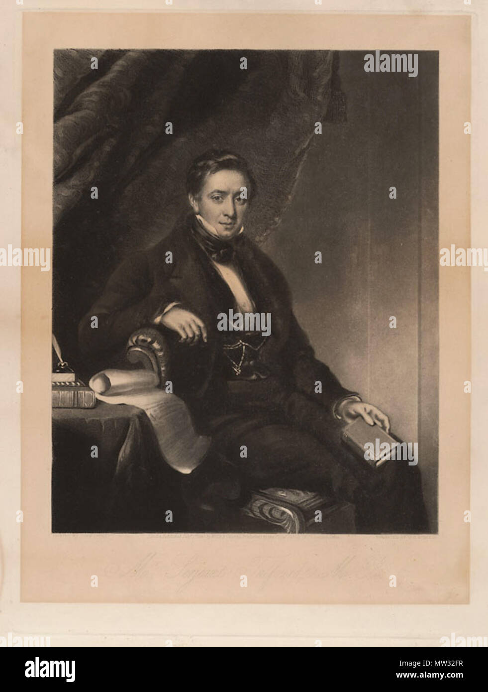 . Thomas 12.00 Uhr Talfourd (1795-1854). 1840. Stich von William Oakley Burgess (1818-1844), nach einem Gemälde von John Lucas (1807-1874) 562 SirThomasNoonTalford Stockfoto