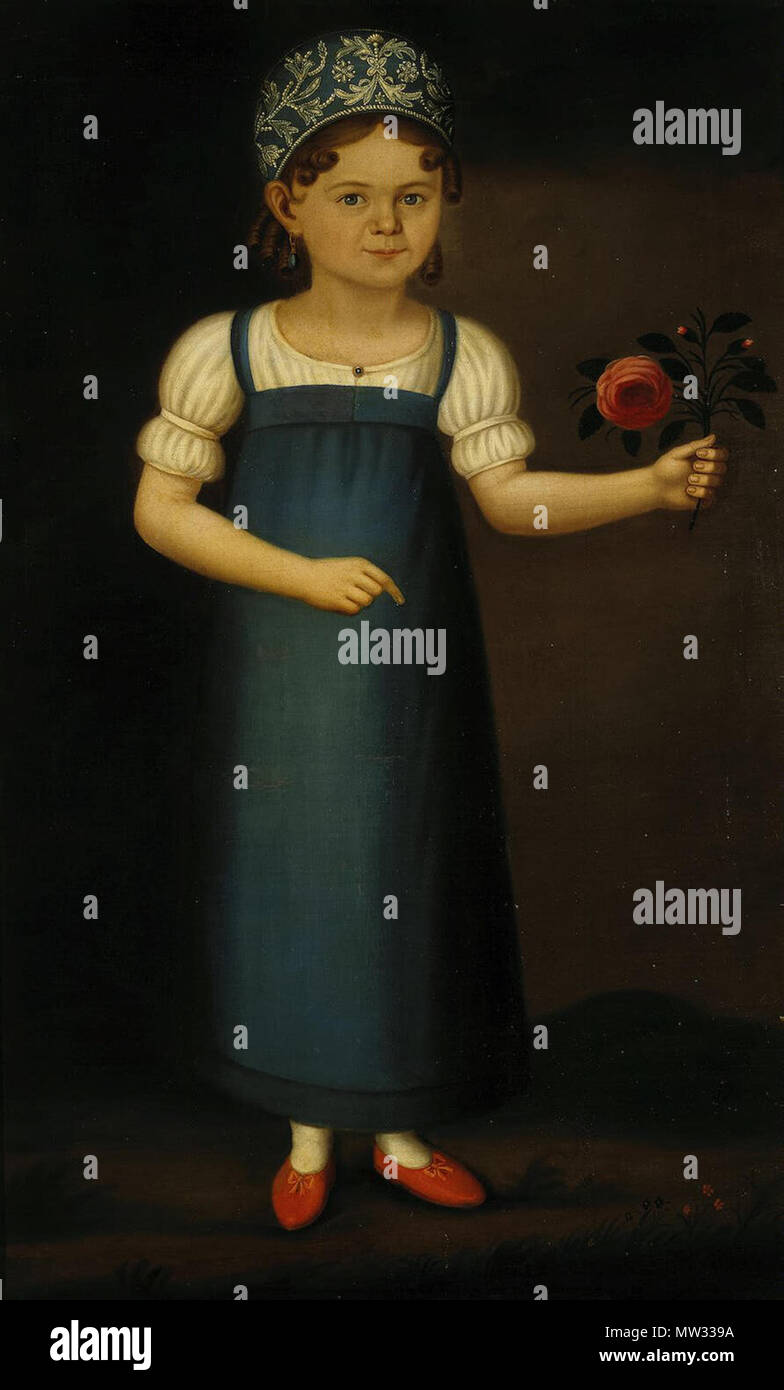. Девочки купеческой Портрет из семьи Глафиры Зиминой, Эрмитаж. 19. Anonym 247 Glafira Zimina (Einsiedelei) Stockfoto