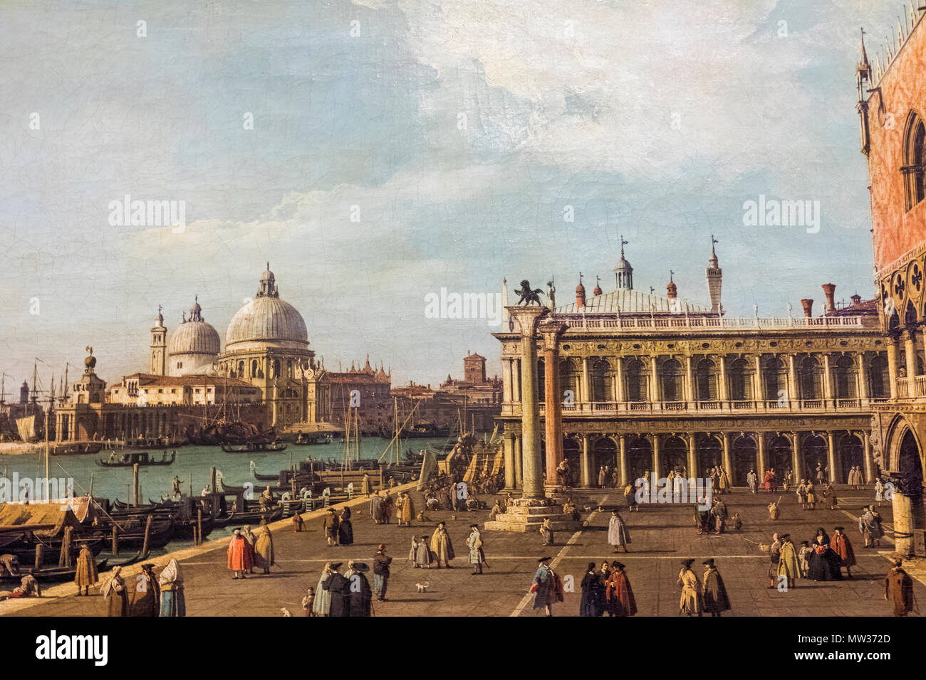 England, London, Hertford House, die Wallace Collection, Malerei von Santa Maria della Salute von der Piazzetta in Venedig von Canaletto Stockfoto