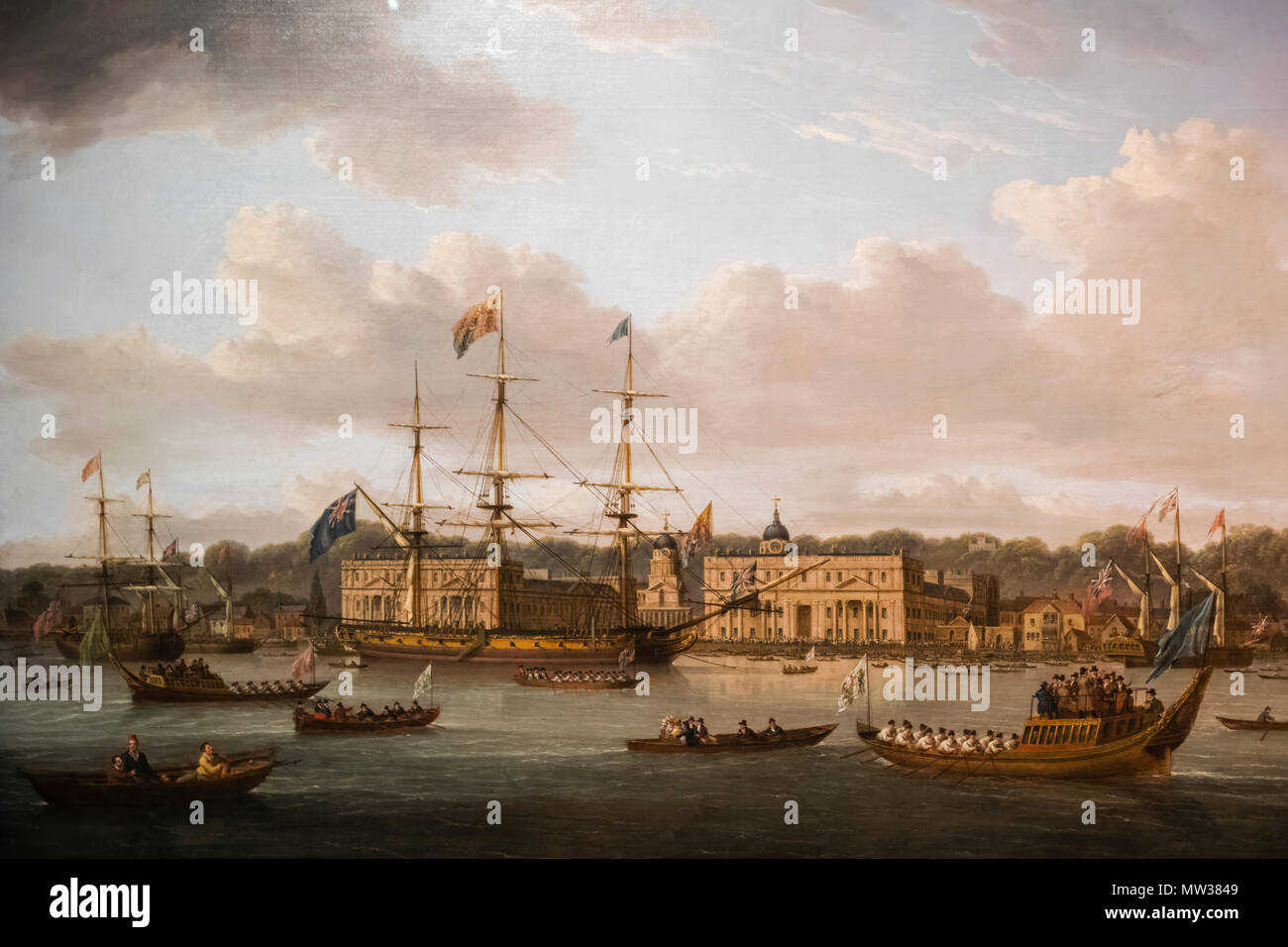 England, Malerei des Royal Yacht Royal George von W. Anderson vom 1820 Stockfoto