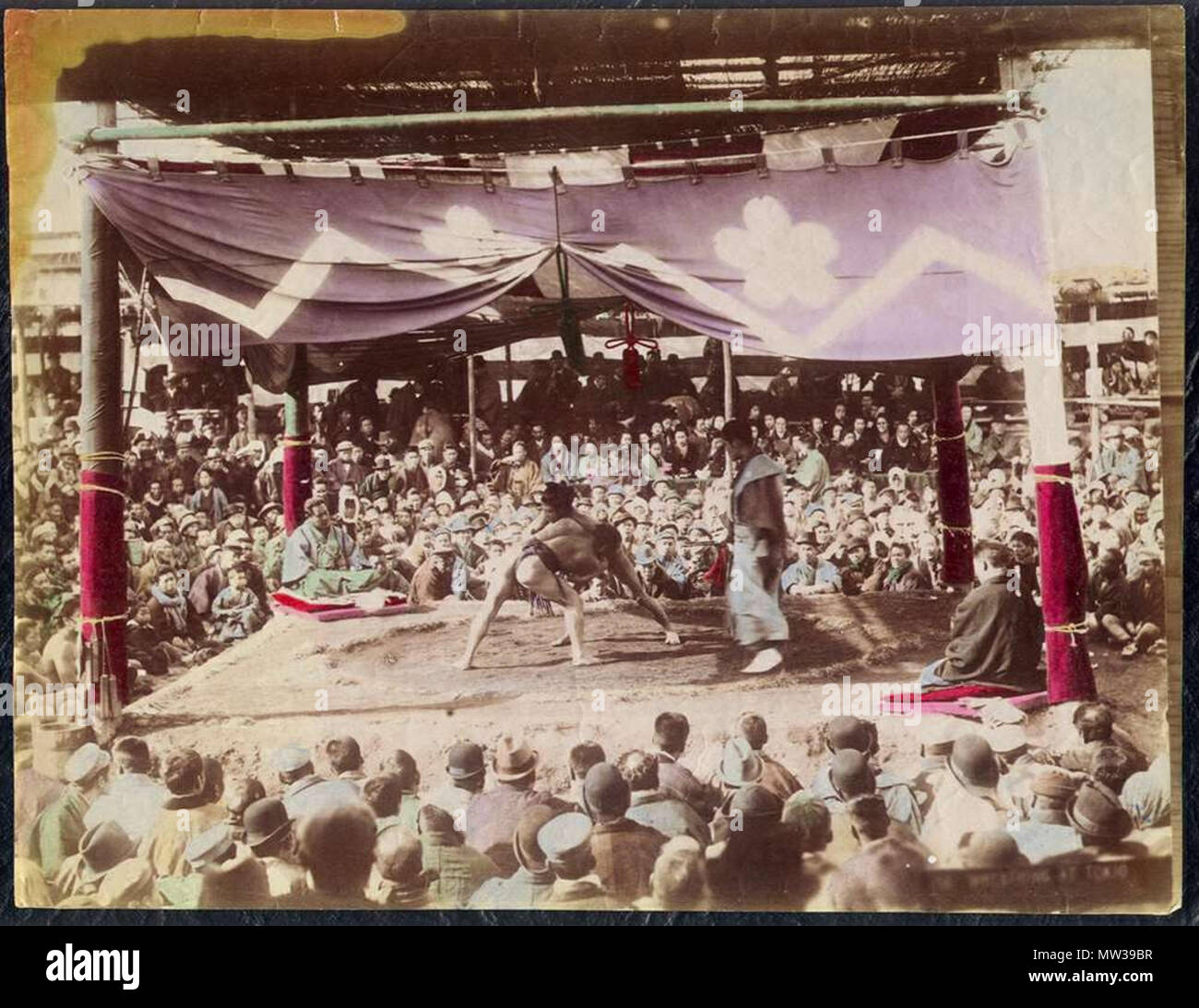 653 Wrestling in Tokio 1890 s Stockfoto