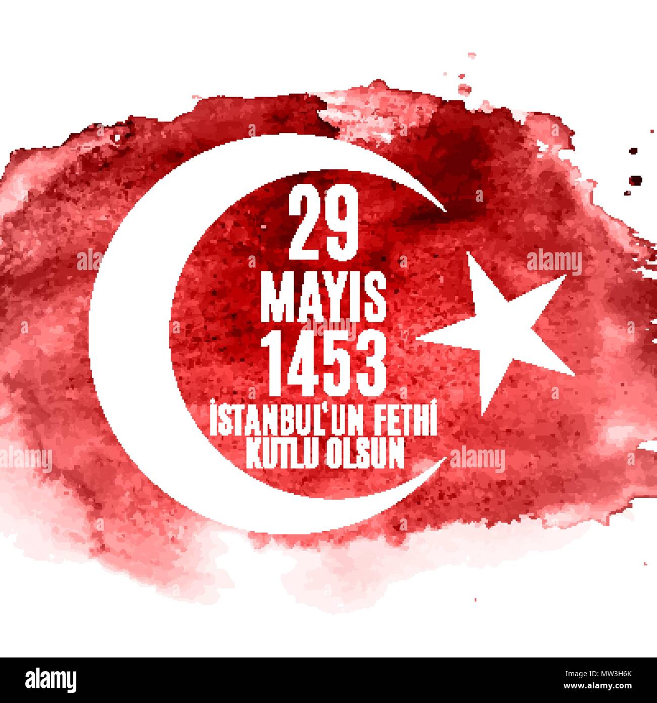 29 Mai Tag des Istanbul'un Fethi Kutlu Olsun mit Übersetzung: 29. Mai Tag freut sich Eroberung von Istanbul. Türkische urlaub Grußkarte. Vector Illustration Stock Vektor