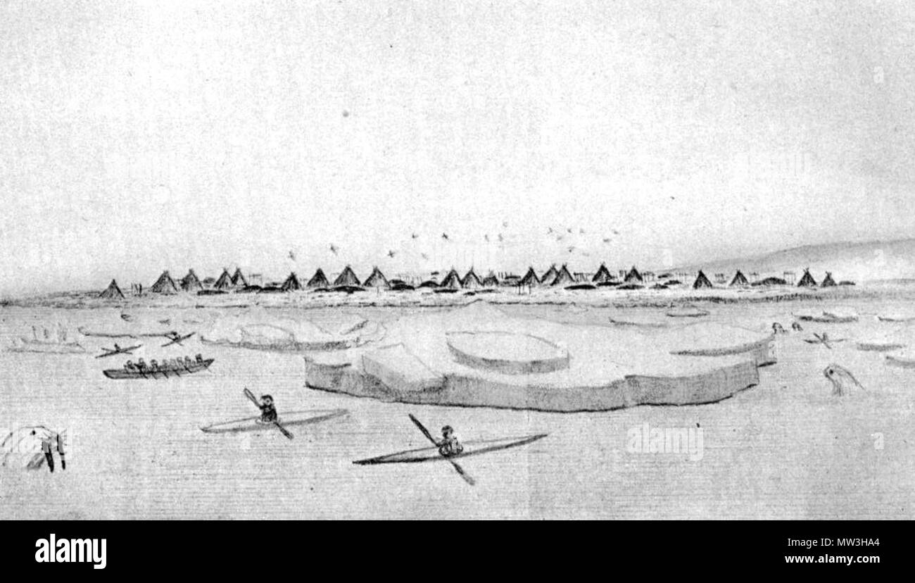 . Englisch: ESKIMO DORF KOKMULIT, POINT BARROW. 26. Juli 2011. John Muir 462 Seite 267 - cruiseofcorwin Stockfoto