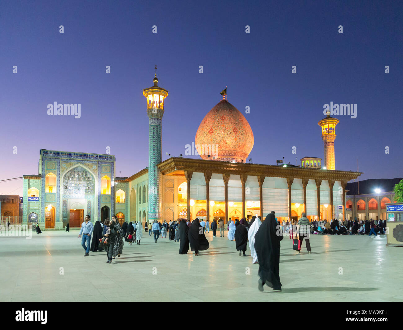 Aramgah-e Shah-e Cheragh Komplex, Shiraz, Iran Stockfoto