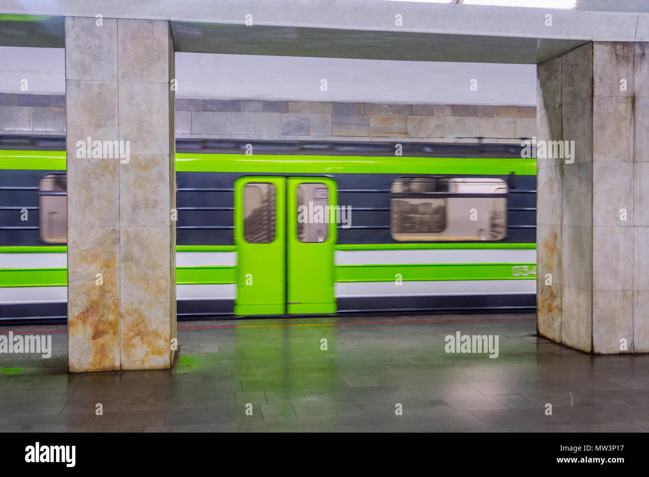 Metro in Bewegung, Jerewan, Armenien Stockfoto