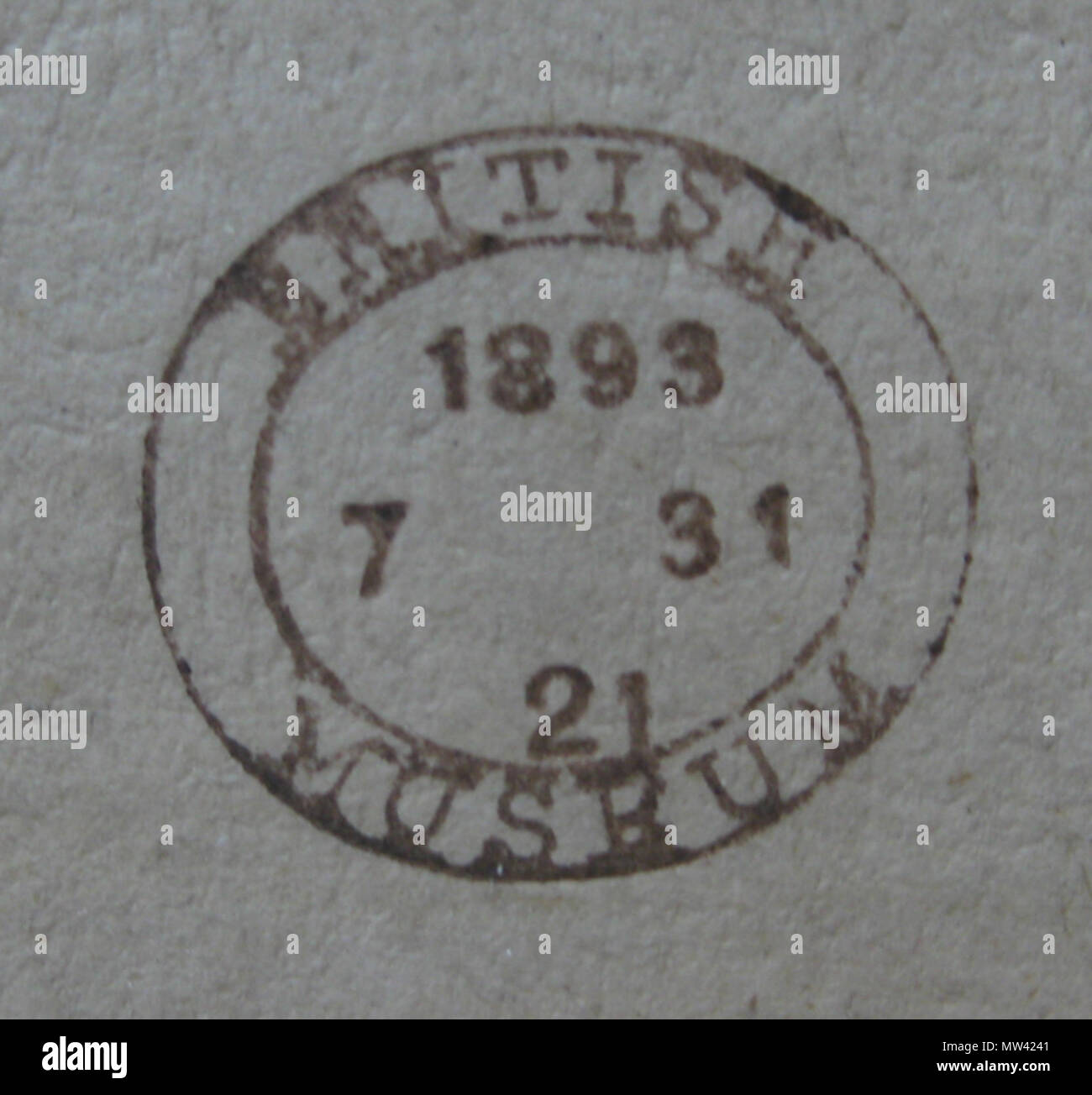 . Englisch: Der Sammler der Drucke und Zeichnungen Abteilung des British Museum. Das Bild dieser Marke ist das Detail aus der Rückseite der Zeichnung von Isabella Brant Portrait von Peter Paul Rubens. 1893, Foto 2010-06-30 berücksichtigt. Noelypole 138 Sammler Markierung für British Museum Stockfoto