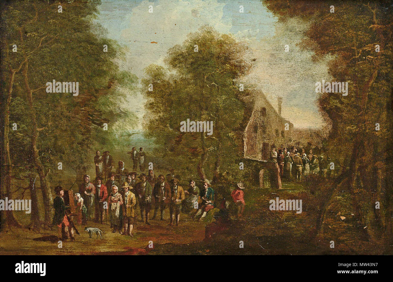 161 English 18 Jh Fest in einem Städtchen 2 Stockfoto