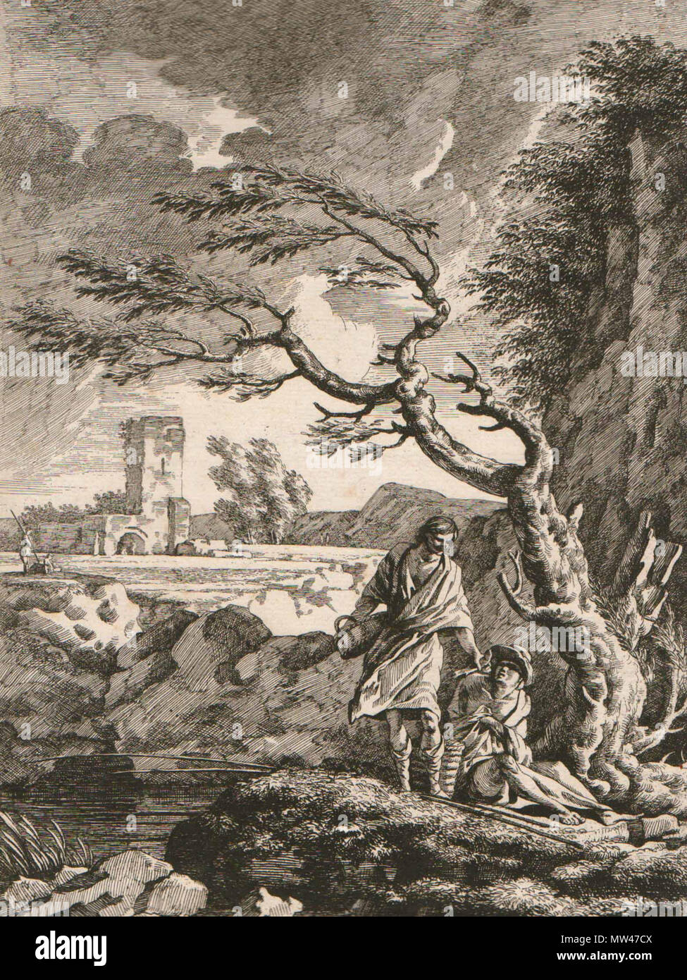 . Vorlage: S. Ozann nach J. Vernet. 18. Juli 2011. Gestochen von S. Ozann 303 J. Vernet (Kupferstich von S. Ozann) Stockfoto