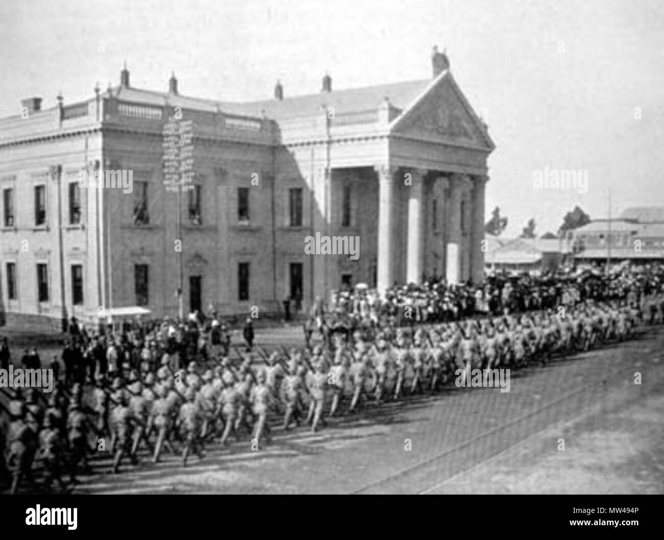 . Englisch: 1 Bataillon, loyal North Lancashire Regiment in Kimberly, Südafrika, während der zweite anglo-boer Krieges. ca. 1900. Unbekannt 379 treuen Norden Lancs in Kimberley (C1900) Stockfoto