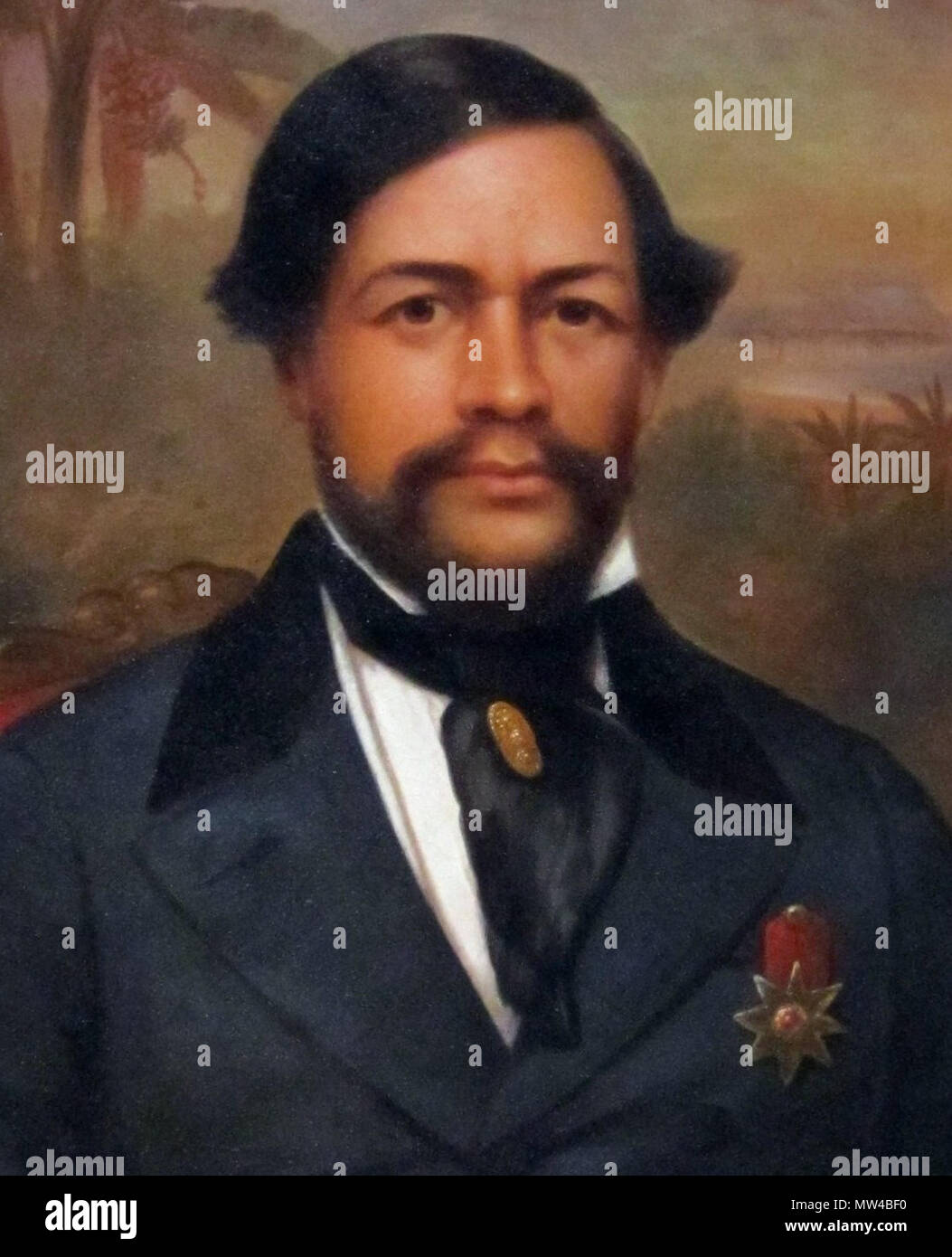 . Porträt von König Kamehameha III, in Boston, gemalt von einer Daguerreotypie, von einem unbekannten Künstler, Bishop Museum. Datum unbekannt, Mitte des 19. Jahrhunderts. Unbekannt 333 Kamehamehaiii Stockfoto