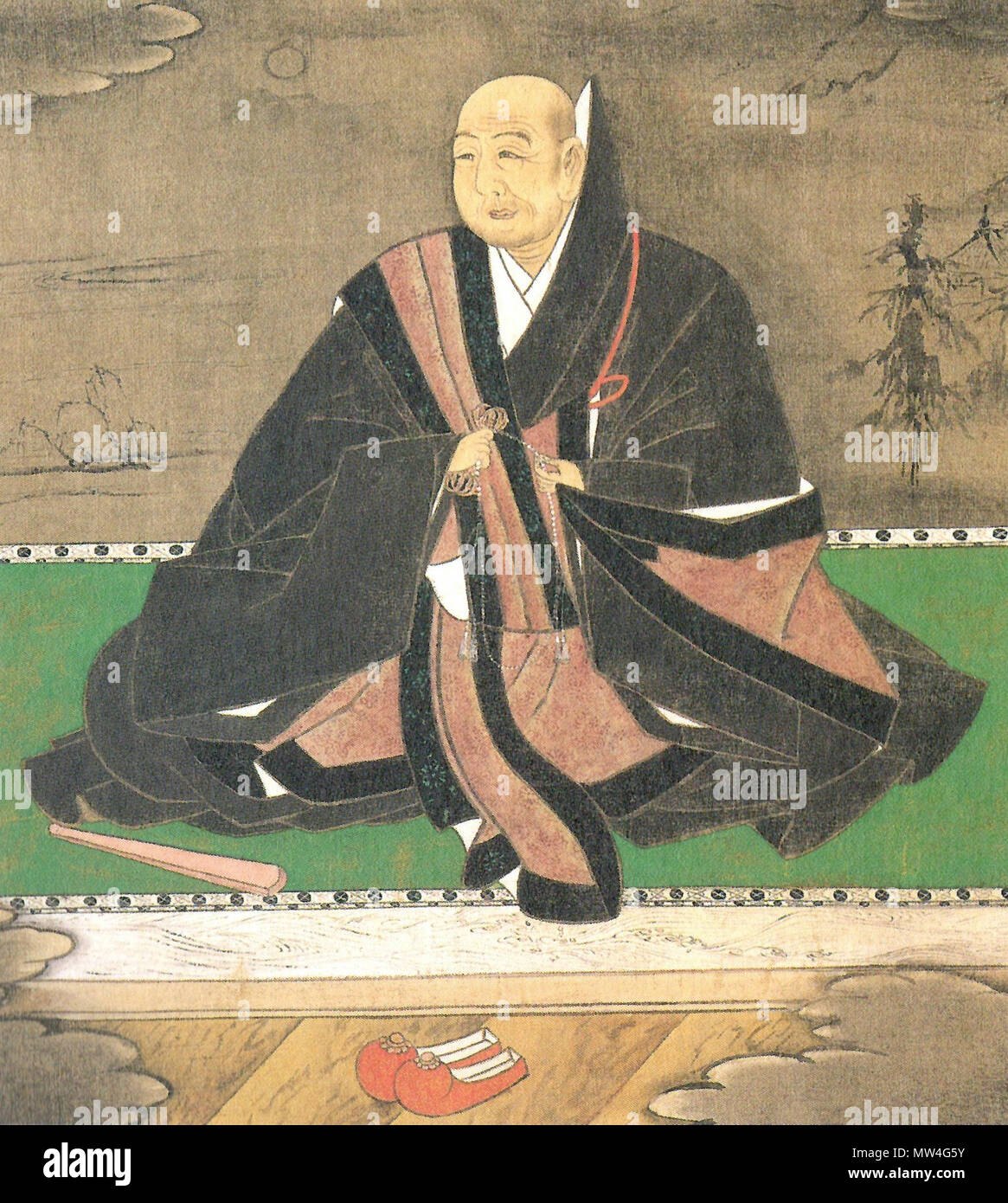 . 日本語: 観音寺詮舜の肖像。. 1. Januar 2013. 伝 ・海北友松 333 Kannnonnji Sennsyunn Stockfoto