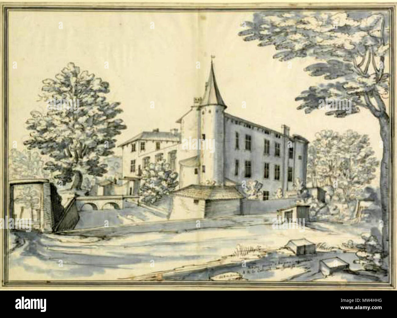 130 Château du Kardinal de Joyeuse Près d'Avignon Stockfoto