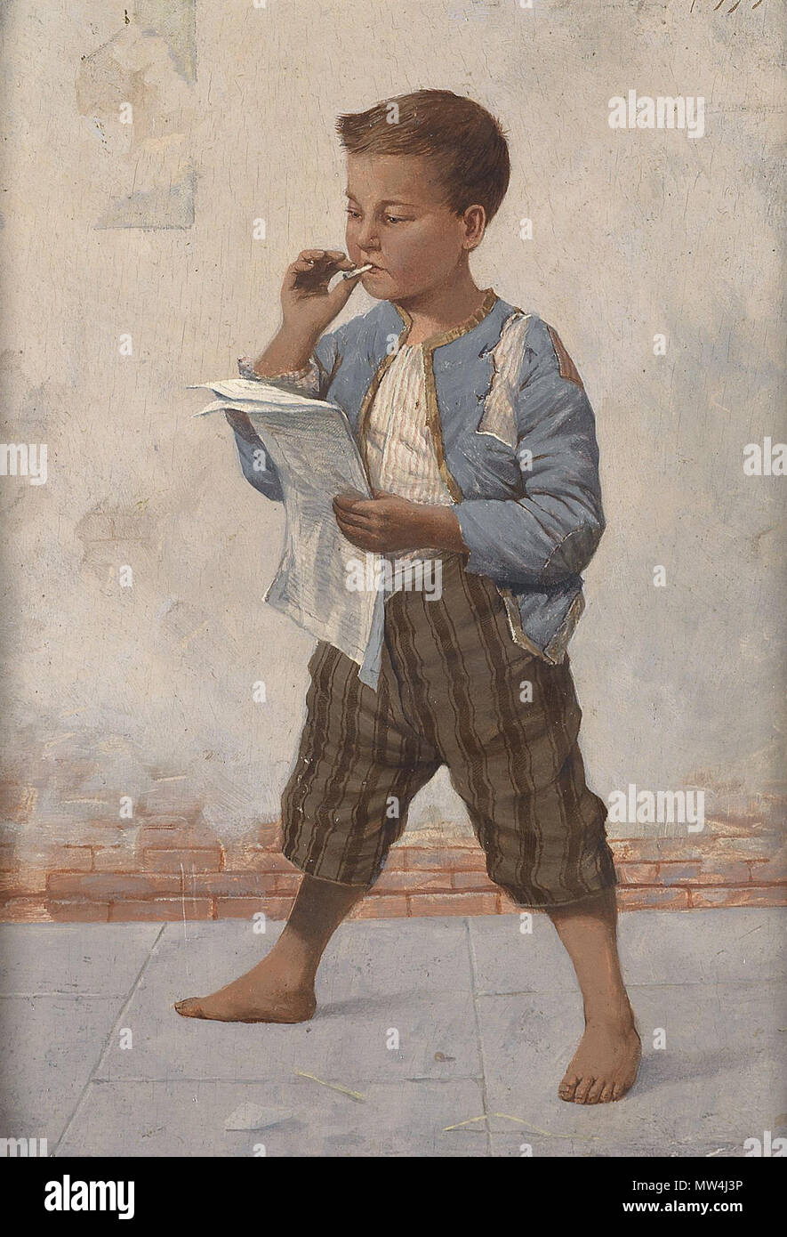 . "Hinter dem Haus", Rückseitig betitelt, Signiert, bezeichnet "Ilg Vienne", Öl auf Holz, 20 x 15 cm. Wende des 19./20. Jahrhunderts 229 Fritz Ilg hinter dem Haus Stockfoto