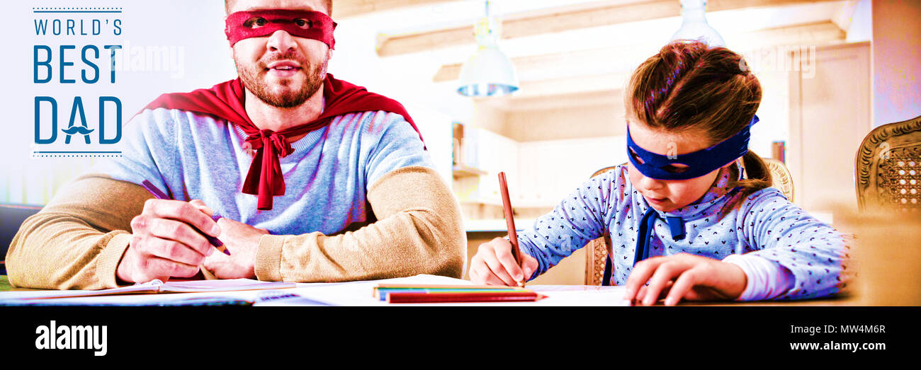 Vatertag Gruß mit Bild Stockfoto