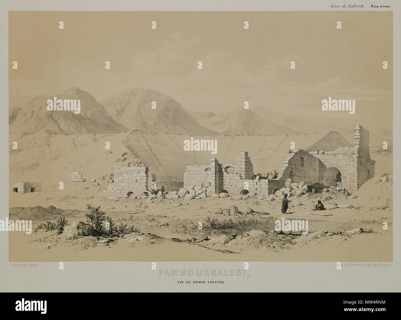 465 Pamboukkalessi Vue du Grand Théatre - Laborde Léon Emmanuel Simon Joseph - 1838 Stockfoto