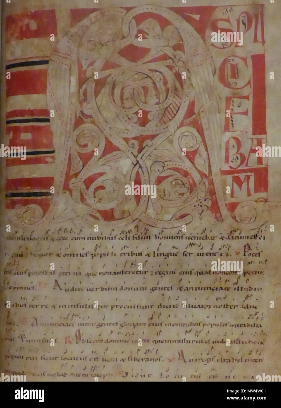 . Français: Bibliothèque municipale de Lyon-Ms 537 - Antiphonaire à l'usage du Ritus Lyonnais, XIIe siècle. Premier répons des matines du Premier dimanche de l'Avent. Lettre ornée ein "Aspiciebam "et Notation musicale (Folio 109). 11 November 2014, 20:49:01. Unbekannt 50 Antiphonaire Lyonnais Stockfoto